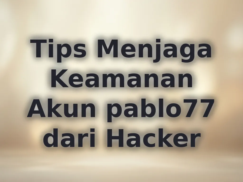 Tips Menjaga Keamanan Akun pablo77 dari Hacker